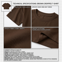 T-shirt décontracté en jersey pour femme, coupe courte, col rond, manches courtes, épaules tombantes, coupe ample, couleurs personnalisables, lettres et impressions sur mesure