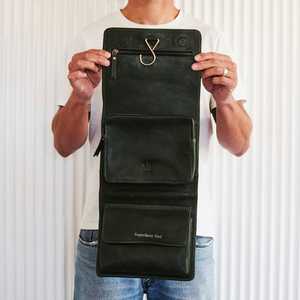 Vintage Genuine Leather <b>Toiletry</b> <b>Bag</b> Mens Dopp Kit Travel Wash <b>Bag</b> <b>Large</b> Shaving Kit Organizer Wholesale Item TYG-0116 - Product Image 3