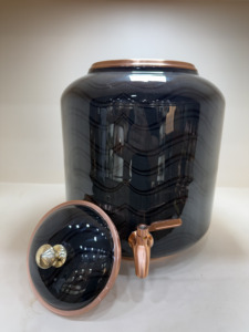 Dispensador de Agua de Cobre Puro Hecho a Mano de Primera Calidad con Grifo, Acabado Negro Antiguo Vintage, Tanque de Almacenamiento de Agua de 5L, Gran Capacidad, Matka - Product Image 6