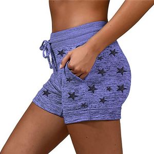 Shorts tricotés pour femmes à cordon de serrage, motif rayé, décontractés, taille mi-haute, respirants, mélange coton élasthanne, coupe classique - Product Image 4