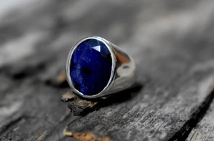 Bague en argent saphir bleu, argent sterling 925, pierre précieuse naturelle, faite à la main, bague pour homme, style classique de luxe pour homme - Product Image 2