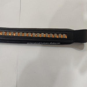 สายคาดคิ้วหนังแท้รูปม้าแบนราบเต็มแผ่นและเย็บพร้อมช่องเปล่าและโซ่ดีไซเนอร์สุดฮอต - Product Image 3