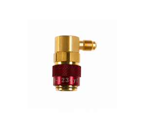 ข้อต่อทองเหลือง Gamela R1234yf แบบเร็ว ข้อต่อด้านสูงและด้านต่ำ 90 องศา - Product Image 1