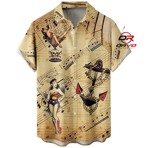Chemise Hawaïenne Homme ORVO Sports en Tricot 100% Polyester 140g à Manches Courtes, Col Rabattu, Imprimé Papillon Numérique, Boutonnage Simple - Product Image 5
