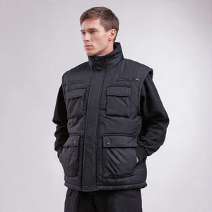 Autumn Winter Loose Hooded Down Vest Men Outdoor Sleeveless Thick Warm Quilted Puffer Waistcoat Men's Puffer <b>Padded</b> Vest Men - Product Image 3