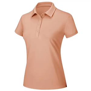 Polo de Mujer Color Durazno, Mezcla de Algodón Premium, Absorbente de Humedad, Ligero, Informal para Oficina, Uniforme de Personal - Product Image 1