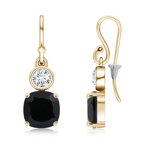 Pendientes Vintage con Diamantes Negros Naturales de Corte Cojín, Chapados en Rodio, Oro de 10K, 14K, 18K, Plata 925, 935, para Mujer, Aniversario de Bodas - Product Image 3