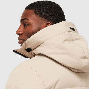 Chaqueta Parka Roja con Capucha para Hombre, Color Sólido, Tejido de Lana, Transpirable, Secado Rápido, Relleno de Poliéster, Cierre de Cremallera, Resistente al Viento - Product Image 5