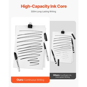 Lot de 36 stylos marqueurs noirs à pointe fine, encre permanente à séchage rapide et résistante à la décoloration, pour plastique et papier, ensemble pour un usage quotidien - Product Image 6