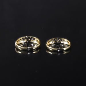 Anillo de Cóctel Clásico AMBER JEWELS de Oro Sólido de 14K con Diamantes Cultivados en Laboratorio, Diseño de Flor con Engaste Pavé, Unisex, Certificado IGI, Estilo Hip Hop - Product Image 3