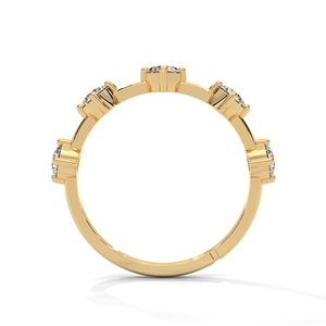 Anillo de Boda de Oro de 14K con Diamantes, Banda de Eternidad Minimalista, Corte Brillante Redondo, Joyería para Mujer - Product Image 2