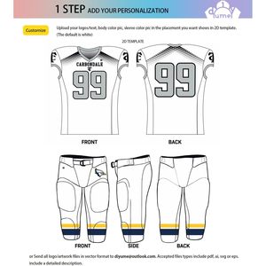 Ensemble de football américain personnalisé unisexe pour adultes et jeunes, comprenant un maillot, un pantalon et un haut, avec rayures et impression par sublimation - Product Image 6