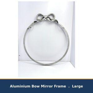 Large <b>Round</b> Aluminium Bow Mirror <b>Frame</b> Cast Metal Wall Decorative Ribbon Top Gallery Wall Home Decorative Mouldings - Product Image 5