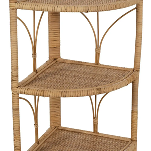 Custom Eco-Friendly Rattan <b>Corner</b> Bookcase Handwoven Bamboo Wicker Shelf Unit Display <b>Cabinet</b> Vietnam Wholesale Furniture - Product Image 6