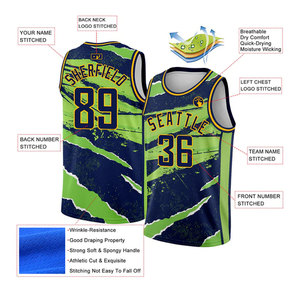 Maillot de basket personnalisé vert et jaune, impression sublimée, unisexe, sans manches, anti-transpiration, coupe classique, pour adulte - Product Image 2