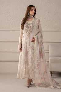 Orange Cotton Viscose Embroidered Floor-Length <b>Kurta</b> <b>Women</b> Traditional Loose Fit Casual Wear India Pakistan Style - Product Image 3