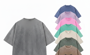 Camiseta Oversize de Algodón 100% Tejido, Lavado Ácido, Gris, de Alto Gramaje (230g), Lisa, Estilo Streetwear, con Logotipo Personalizado Impreso en Serigrafía - Product Image 4