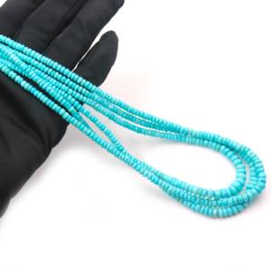 Cuentas facetadas de turquesa de Arizona, piedras preciosas naturales de 4-6 mm, cuentas de turquesa azul para hacer collares de joyería. - Product Image 2