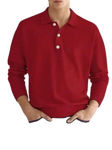 Polo respirant à manches longues Vente en gros Service OEM Prix bon marché Coton premium 220 GSM Qualité d'exportation Épaule tombante - Product Image 6