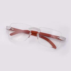 Gafas de Sol de Diseño de Última Moda, Unisex, sin Montura, con Forma de Mariposa, Lentes Degradadas con Diamantes Moissanite, Protección Ligera Contra la Radiación - Product Image 5