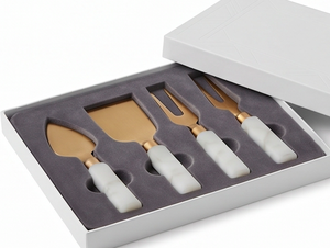 Elegant <b>Cheese</b> <b>Knife</b> <b>Set</b> With Marble Handles And Copper Blades Durable Design For Kitchen Use Restaurant Use And Home Use - Product Image 4
