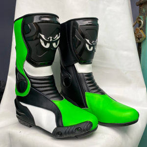 Botas de Carreras Personalizadas con Diseño de Ojos de Búho, Hechas a Medida, Botas de Motociclismo de Media Pantorrilla - Product Image 1