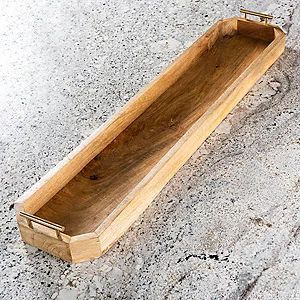 Hot Selling Home Hotel Supplies Wooden Serving Tray Classic Design <b>Large</b> Size Wood Tray With Metal Handles Kitchen <b>Ornaments</b> - Product Image 3