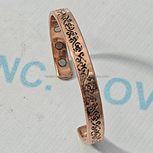 Intricately Engraved Modern Copper Magnetic Bangle Rana Overseas Inc Artisan Collection Eco-friendly <b>Healing</b> Spiritual Jewelry - Product Image 4