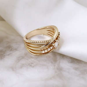 Igi/gia แล็บตัดเพชรวินเทจ14K สีเหลืองงานแต่งงาน/หมั้นแหวน unisex ในงานปาร์ตี้ทองคำสีขาว-คู่ควรกับแหวนครบรอบ - Product Image 4