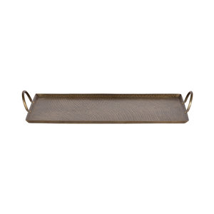 Plateau de service noir de luxe avec poignées dorées, plateau rectangulaire décoratif en bois pour la maison et l'hôtel - Product Image 5