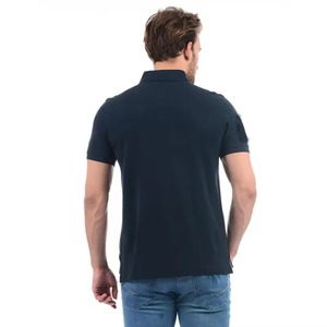 เสื้อโปโลแขนสั้นสีกรมท่าสำหรับผู้ชาย สีพื้น สวมใส่สบาย ทรงปกติ ผ้าฝ้ายอ๊อกซ์ฟอร์ด 100% ระบายอากาศได้ดี ดีไซน์แบบทอ - Product Image 6