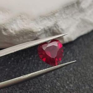 พลอยทับทิมสีแดงเข้มทรงหัวใจเจียระไนแบบเหลี่ยม  ทับทิมธรรมชาติทรงหัวใจ  มีหลายขนาดสำหรับทำเครื่องประดับ - Product Image 6