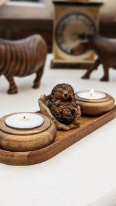 Bougeoir T-Light en marbre naturel, support de lampe de thé en pierre élégante pour la décoration de maison et d'hôtel de luxe - Product Image 2