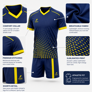 Uniforme de Fútbol Sublimado de Diseño Personalizado, Conjunto de Camiseta de Fútbol Transpirable de Secado Rápido, Equipación de Fútbol Personalizada para Equipo, Ropa de Entrenamiento - Product Image 4