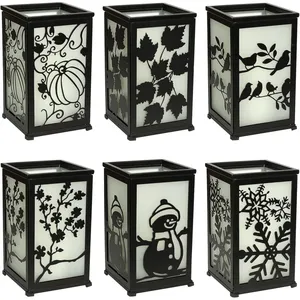 Farol Moderno de Acero Inoxidable con Paneles Troquelados, Hecho a Mano, Portátil, para Decoración del Hogar, Uso Navideño, Duradero, Impresión a 1 Color - Product Image 4