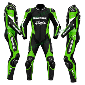 Combinaison de moto en cuir respirante et coupe-vent sur mesure, grande taille, pour Kawasaki Ninja ZX R-Kawa Green - Product Image 4