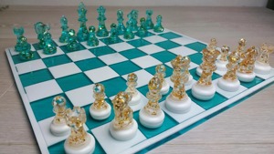 Juego de Ajedrez de Resina Artístico Hecho a Mano, Estilo Deportivo, Forma Personalizada, Tablero de Ajedrez Recreativo para Acción de Gracias/Año Nuevo - Product Image 6