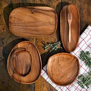 Bandejas de Servir de Madera Ovaladas Hechas a Mano con Diseño Rústico, Juego de Varias Piezas para Mesa de Comedor - Product Image 3
