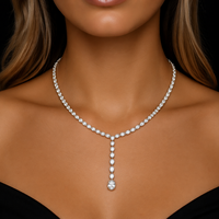 Collar de Diamante Cultivado en Laboratorio de Corte Ovalado de 15.4 Quilates para Mujer, Oro de 10k, Certificado IGI, Claridad EF, Joyería Fina, Engaste Collet, SATVIK