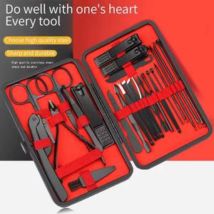 Professional <b>Nail</b> Kit 24 In 1 Manicure Pedicure Tools Stainless Steel Portable Case <b>Set</b> For Adults Classic Style - Product Image 4
