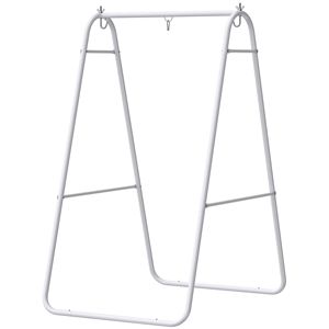 Supporto per amaca a forma di A in legno per uso esterno e in parchi, capacità di carico fino a 150 kg, colore bianco - Product Image 1