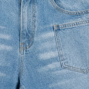 Shorts de Mezclilla Rectos para Hombre, Color Azul Claro, con Logotipo Personalizado, Tejido Transpirable y Ecológico, de la Más Alta Calidad, para Uso Casual de Verano - Product Image 3