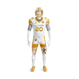 Conjunto de Uniforme de Fútbol Americano Personalizado en Oro Blanco – Camiseta y Pantalones Sublimados para Equipo, Ropa de Entrenamiento y Juego para Adultos y Jóvenes, Fabricante - Product Image 3