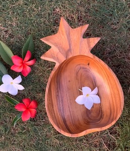 Plato y Tazones Decorativos de Madera de Mango Ecológica Hechos a Mano con Diseño de Piña para Uso en el Hogar y Hoteles - Product Image 4