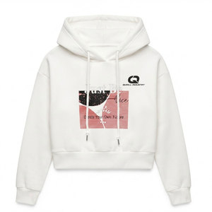 Sudadera con capucha corta de tela de alta calidad para mujer, ideal para otoño, primavera y atuendos diarios. - Product Image 1
