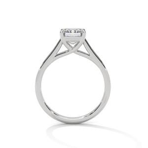 Brilliant Radiant Cut Lab Grown Diamond Solitaire <b>Ring</b> <b>Crafted</b> From 14K Solid White Gold GRA Certified Luxury Engagement Jewelry - Product Image 4
