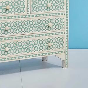 Cajón con Incrustaciones de Hueso de ILAHI, Diseño Moderno con Detalles de Ágata, Mueble Portátil para el Hogar - Product Image 2