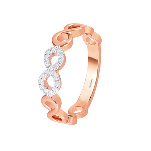 Anillo de Diamantes Cultivados en Laboratorio con Diseño Infinito para Mujer, Anillo de Compromiso o Aniversario, Oro 10K 14K 18K, Plata 925 935, Anillo de Diamantes de Lujo - Product Image 3