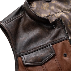 Chaleco de Motociclista Unisex de Cuero Genuino, Chaleco de Motocicleta Vintage de Piel de Vaca, Chaqueta sin Mangas Transpirable e Impermeable para Invierno, Personalizable - Product Image 3