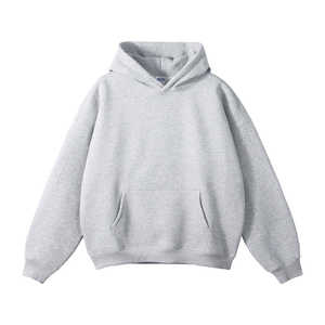 Sweat à capuche oversize de haute qualité avec logo frontal, sans cordon, en molleton épais 100 % coton, pour homme - Product Image 3